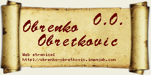 Obrenko Obretković vizit kartica